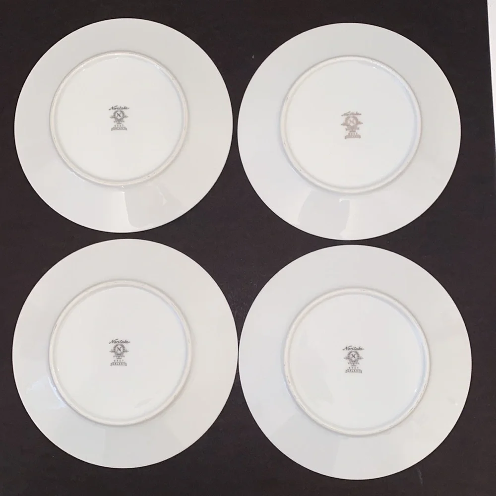 Noritake Galaxy 6527 Salad China Plates Vintage Set of 4